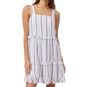 Rails Sandy Dress Linen Tahiti Stripe ParallelRuffles Layers Flowy Tiered Skirt